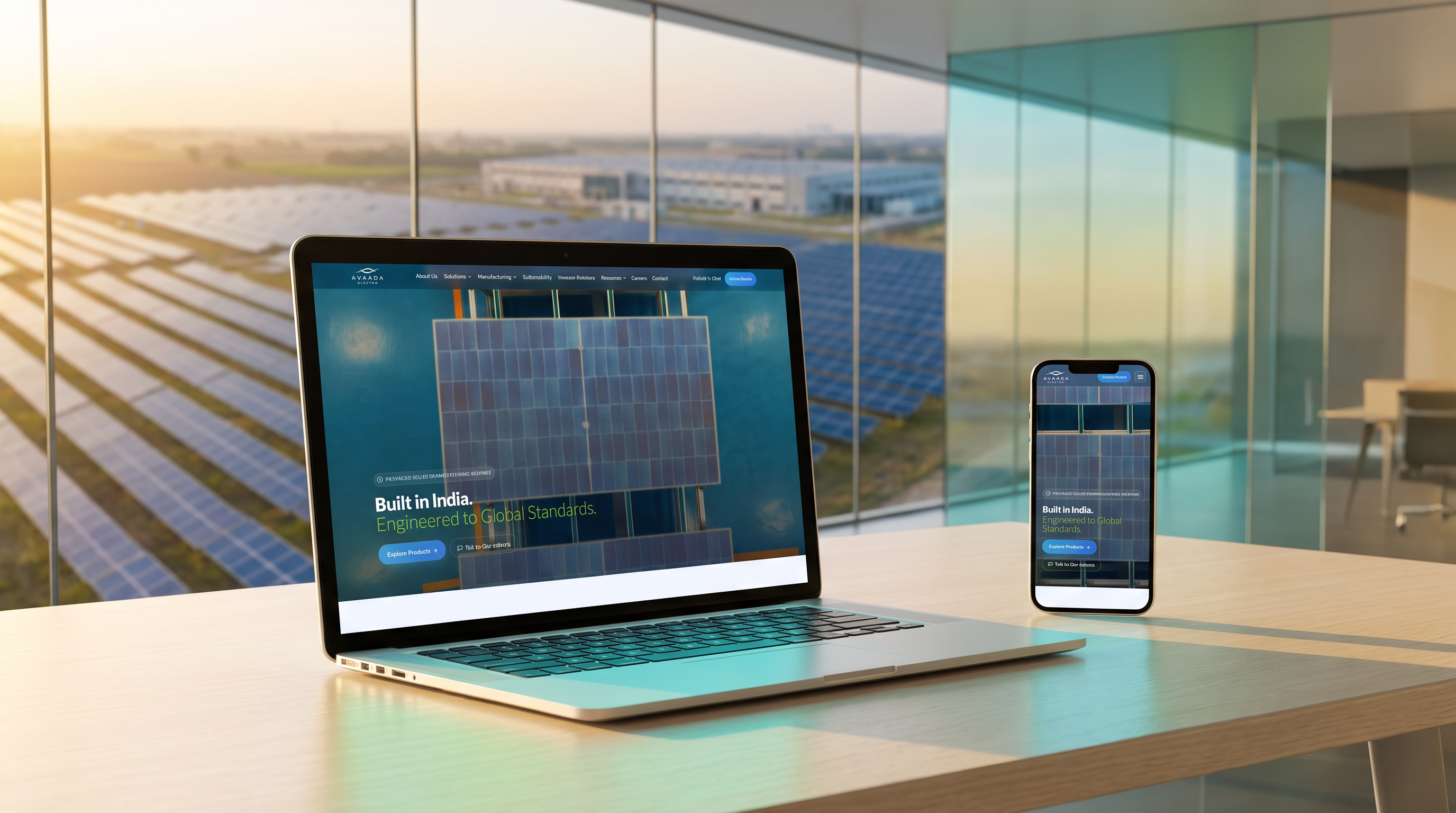 Avaada Electro: Solar manufacturer website